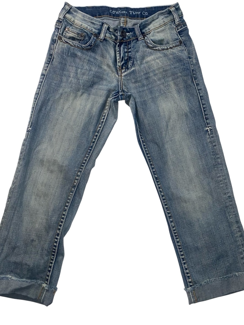 Cowgirl Tuff DFMI 26 capris jeans bleached Don’t Fence Me In
